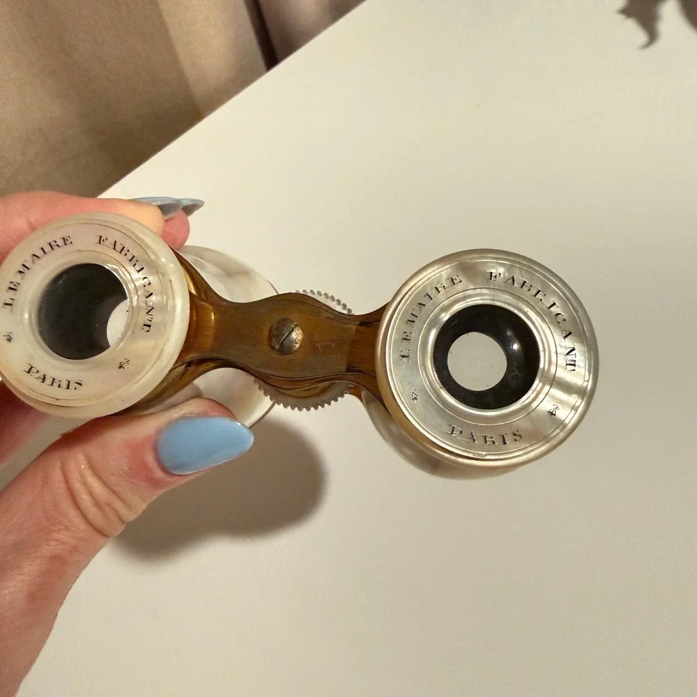 Antique‎ Lemaire Fabricant Paris Mother of Pearl Brass Opera Glasses Binoculars